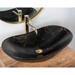 Накладной умывальник Rea Royal Black Marble Matt Накладной умывальник Rea Royal Black Marble Matt